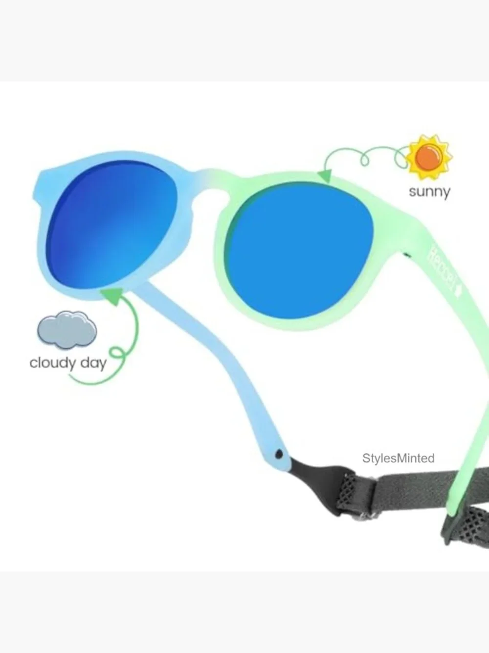 Baby UV Protection Sunglasses with Strap - Polarized 0-24 Month